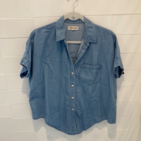 Madewell chambray tie-front top, size S, excellent condition - Picture 1 of 3